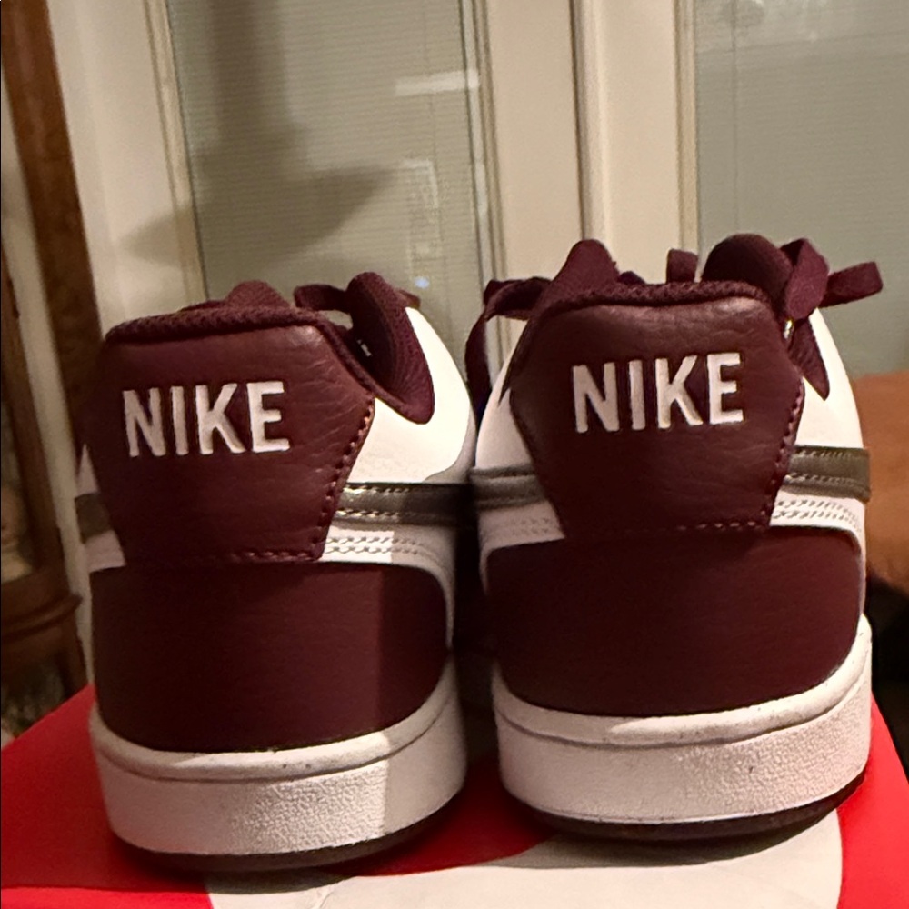 Nike Court Shoes in Maroon and White - Picture 4 of 6